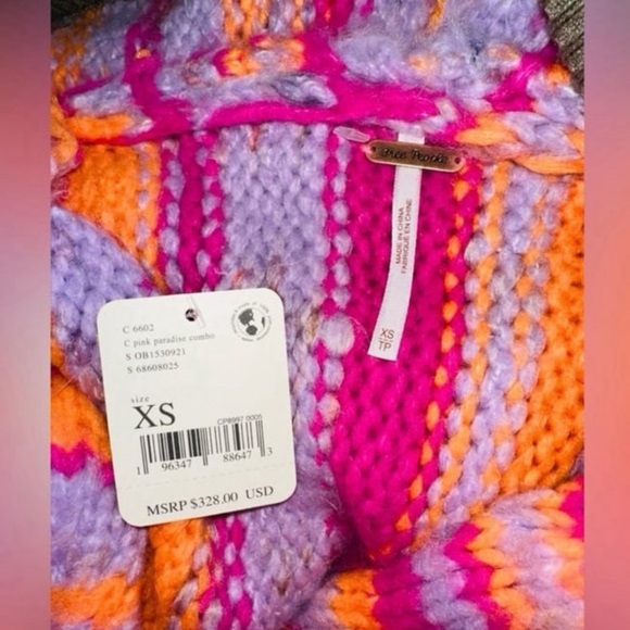 Free People Pink and Orange Knit Sweater - Picture 11 of 12